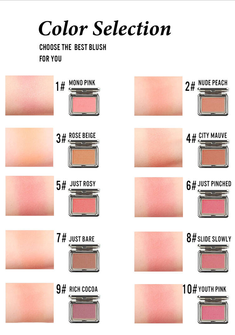 10 Color Blush Powder Face Makeup Private Label