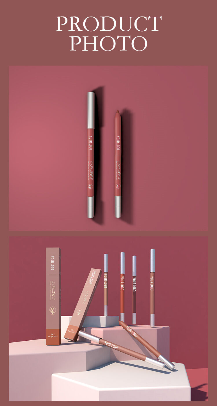 Slàn-reic Lip Liner Àrd Pigmented Twist Up agus Chan eil feum air Sharpener